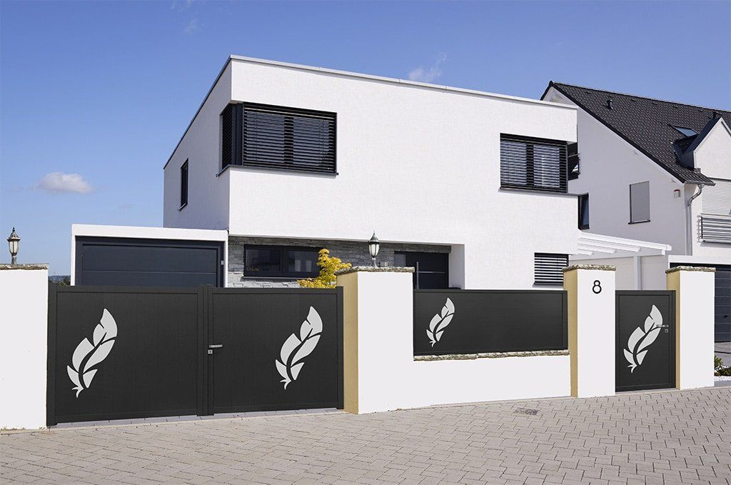 Florence - Clôture en aluminium - Décor brossé à plume - Thermolaquage - Garantie 10 ans_1