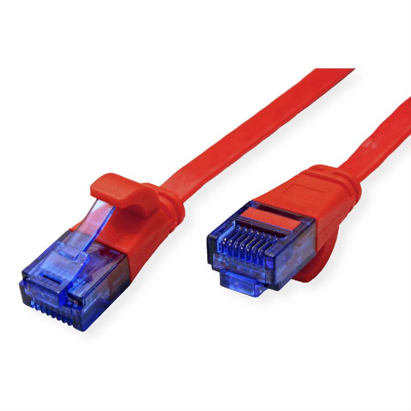 Cordon VALUE Cat.6A (Classe EA) UTP confectionné, plat, rouge, 3 m_1