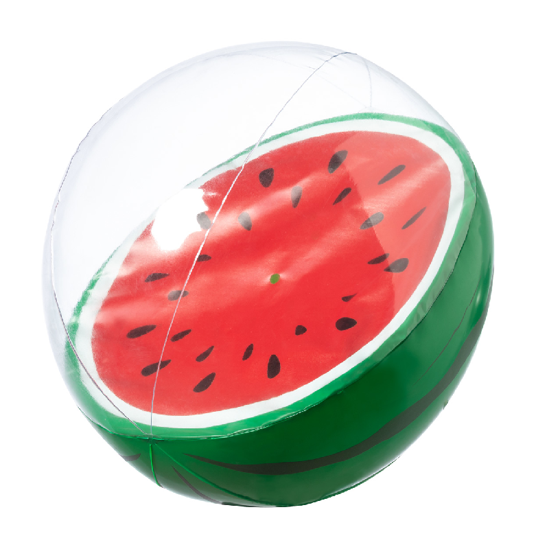 Ballon de plage en PVC - décoration fruits - ø28 cm - pastèque - vert_1