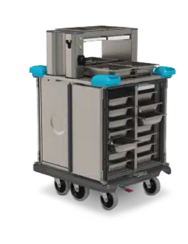 Chariot Distributeur de repas en multi-portions - grande capacité jusqu'à 80 repas - sécurité alimentaire optimisée - Ergochef_1