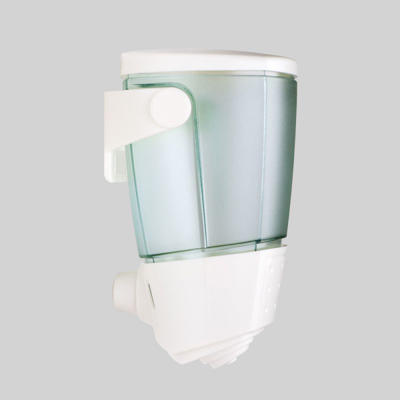 Distributeur de savon - Homepluz - transparent laiteux 500ml - blanc - HP-500W - plastique ABS durable et compact_1