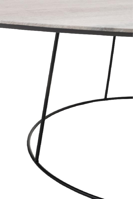 Table basse ovale OVAO - MDF naturel et métal noir - L121 x H38 x P80 cm_1