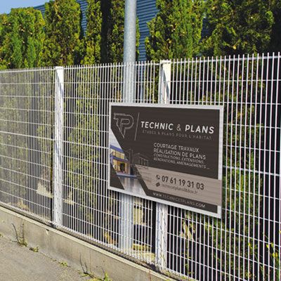 Panneau de chantier rigide format 60x80 cm en Akylux blanc