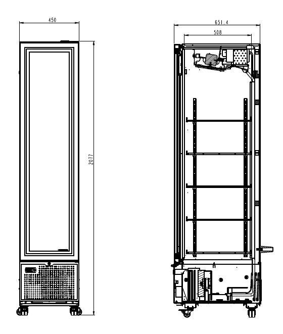 Réfrigérateur 1 porte en verre noir 348l l450 7464.0210 COMBISTEEL_1