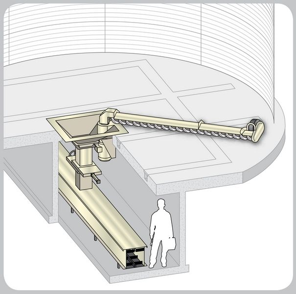 Vis de vidange pour produits s’écoulant par gravité comme blé ou colza