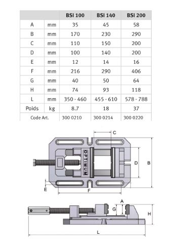 Étau de perçage Optimum BSI 100 - Qualité industrielle avec mors prismatiques interchangeables - 3000210_1