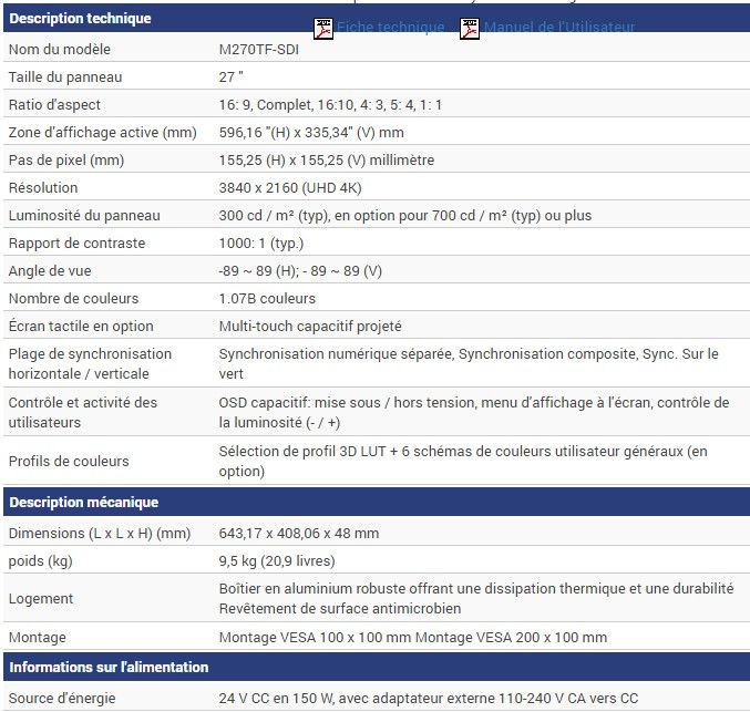 M270tf-sdi - ecrans tactiles - winmate inc. - résolution 3840 x 2160_1