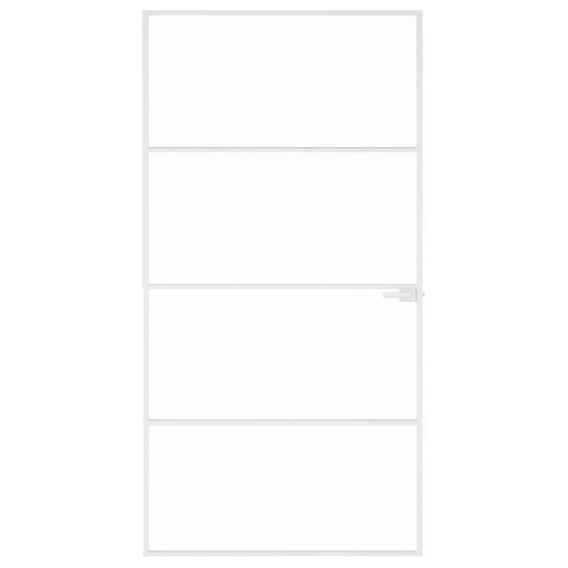 Vidaxl porte d'intérieur blanc 102x201,5 cm trempé verre aluminium fin 153669_1
