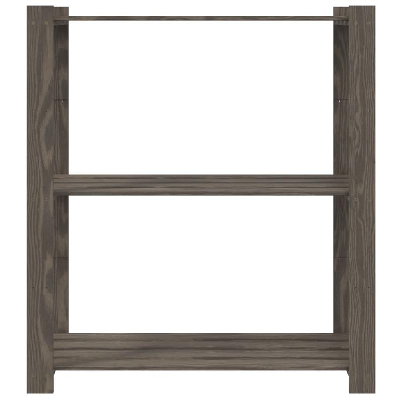 Vidaxl support de rangement à 3 niveaux gris 80x38x90 cm bois de pin 373386_1