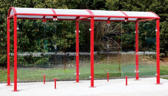 Abri Fumeurs Voûte M - Structure en Acier et Aluminium - Polycarbonate Anti-UV - 2500 ou 5000 mm de long_1