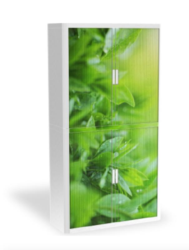 Armoire à rideaux avec décor nature - EasyOffice. - Nature Bio, Haute_1