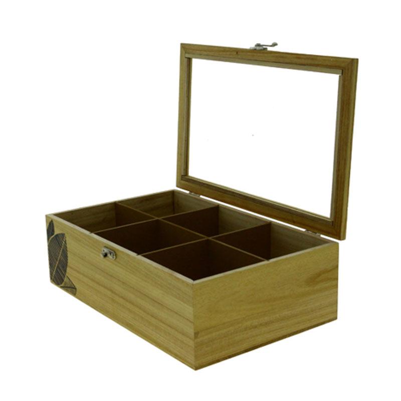 Boite à thé bois 6 cases -_1