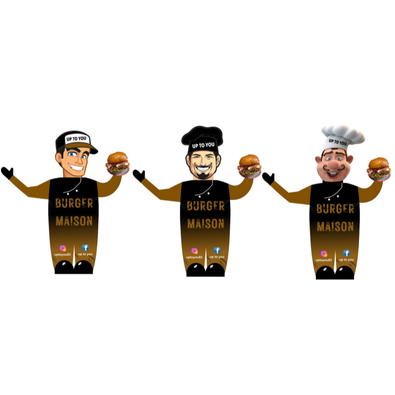 Mascotte gonflable personnalisable pour visibilité extérieure