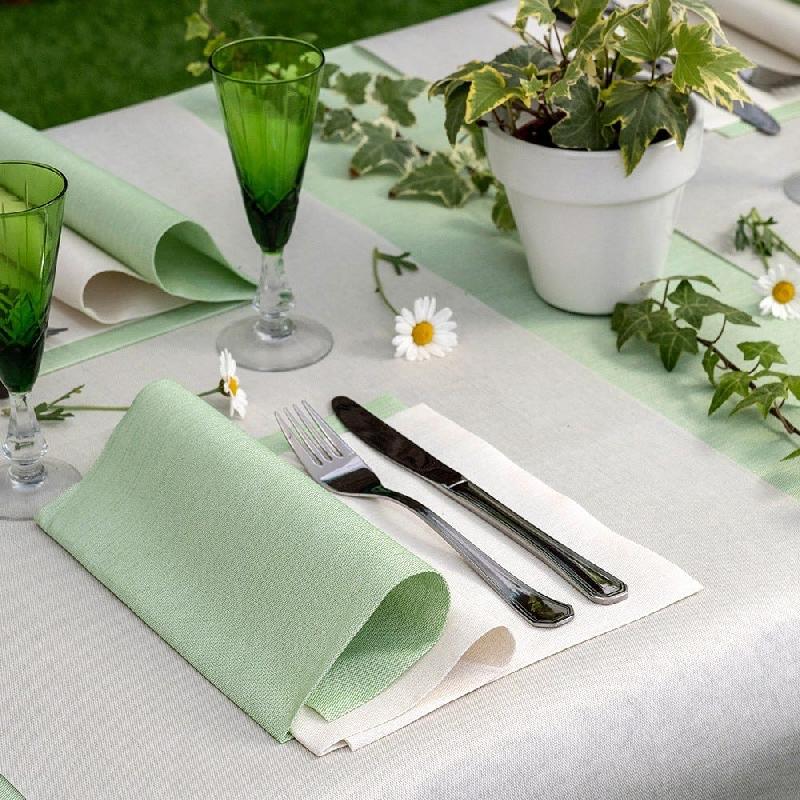 Serviette 'Like Linen' 70 G/M2 40x40cm vert pomme Spunlace - par 600_1