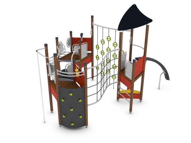 Structure multi-jeux pour enfants 5 à 12 ans - Uniplay Jilax - 8049116 - Hags - Poteaux bois et panneaux bois_1
