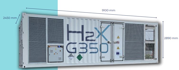 Groupe électrogène à hydrogène 350 kVA - H2X G350 avec modules optionnels et certifications CE_1