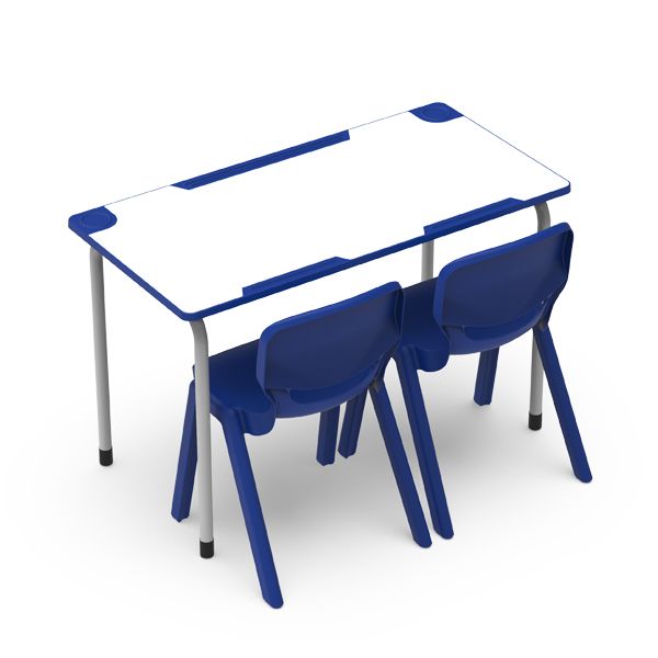 Table scolaire haut de gamme Ergos Edge - plateaux double ou individuel - résistance aux chocs et normes CE_1