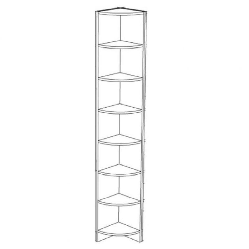 Terminal arrondi 6 étagères - 30 x 30 cm - Finition gris graphite mat - Colonne de rangement compatible avec armoires lits_1