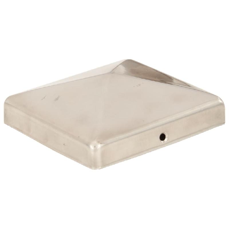 Vidaxl bouchons de poteau de clôture pyramidaux 6 pcs inox 101x101 mm 145488_1