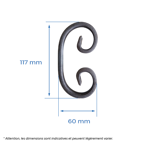 Volute H.117 x L.60mm - plat 12 x 6mm_1