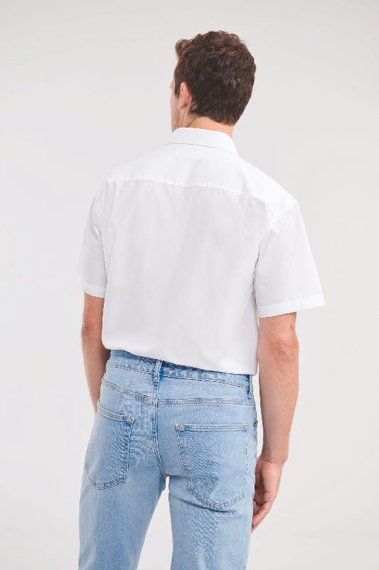 Chemise homme popeline polycoton manches courtes - Réf: RU935M - Élégante et facile d'entretien_1