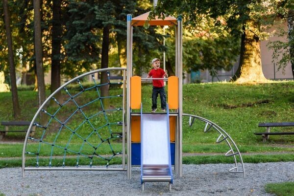 Jeu enfants en acier inoxydable - Aire de jeux conforme EN1176 - Référence BT11009_1
