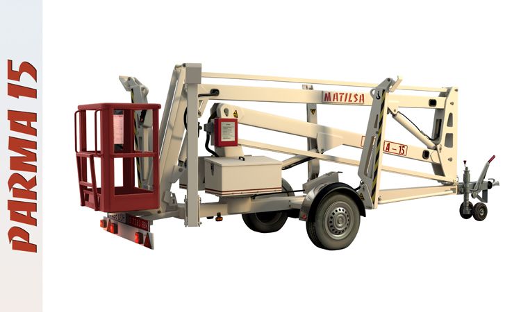 Équipement de levage parma15 avec hauteur de travail de 15 mètres