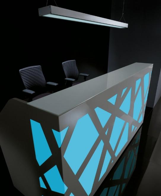 Banque d'accueil lumineuse Zig Zag avec accès PMR - MDD - Droite, Blanc, 320_2