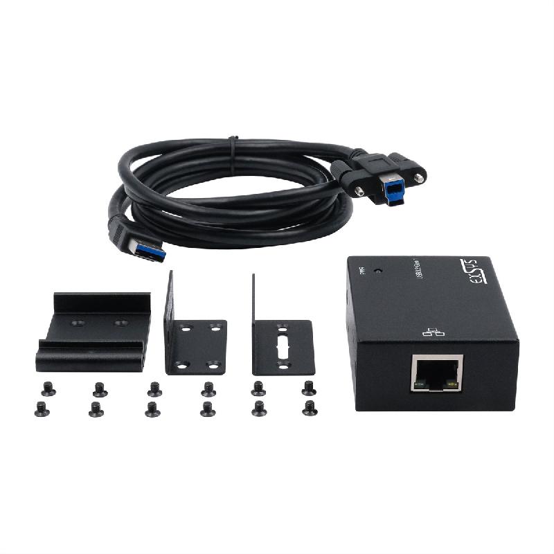 EXSYS EX-13021HMV USB 3.2 type B vers Ethernet 1 Gigabit, kit rail DIN inclus_1