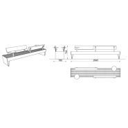 LBQ170-20 - Banc connecté avec dossier et table intégrée - MMCité 1 a.S. - Hauteur 795 mm_1