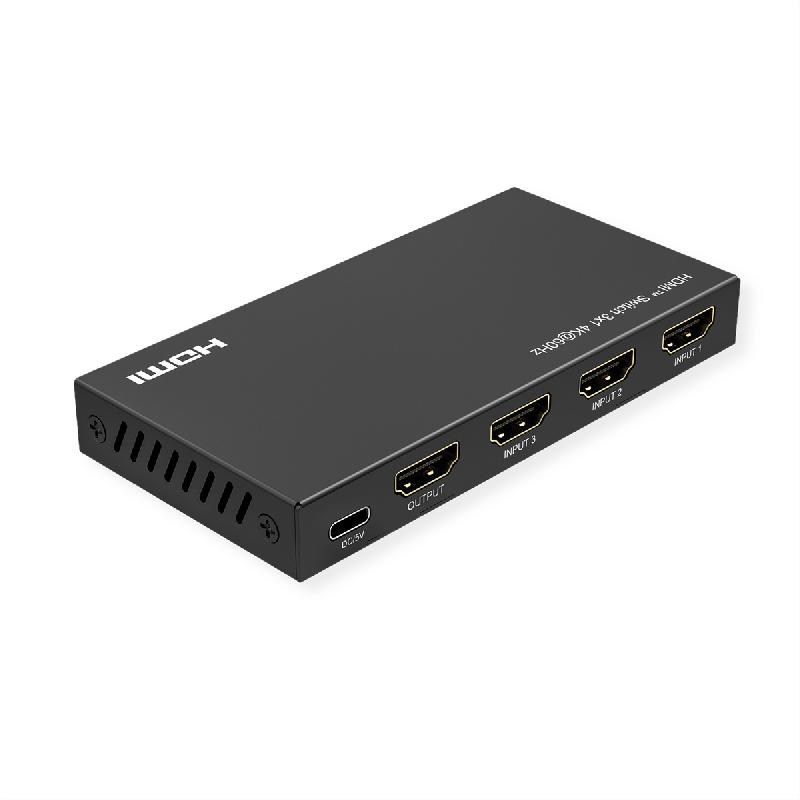 ROLINE Switch HDMI 4K à 3 ports, avec télécommande_1
