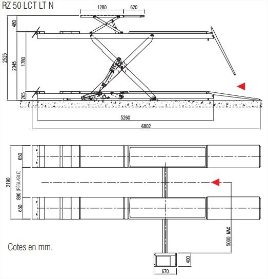 Rz50lctltn pont elevateur ciseaux 5t version pose_1