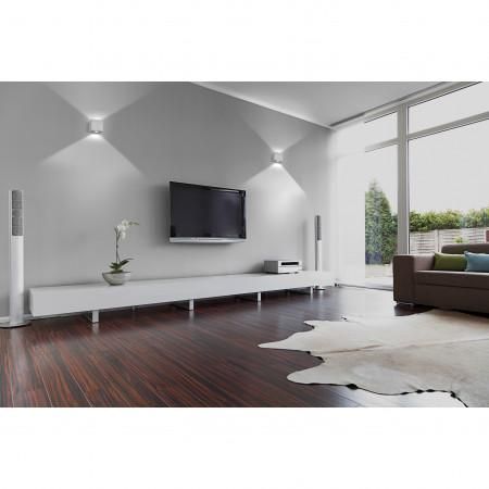 Spot de plafond design en aluminium brossé - éclairage LED SMD 2x5W 3000K - modèle Brick_1