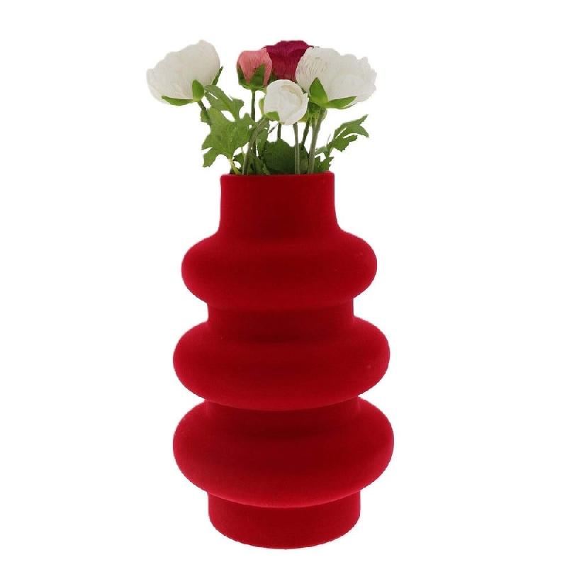 Vase rouge velours Ø 20cm H32cm_1