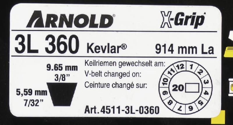 Courroie trapézoïdale X-Grip V - type 3L360_1
