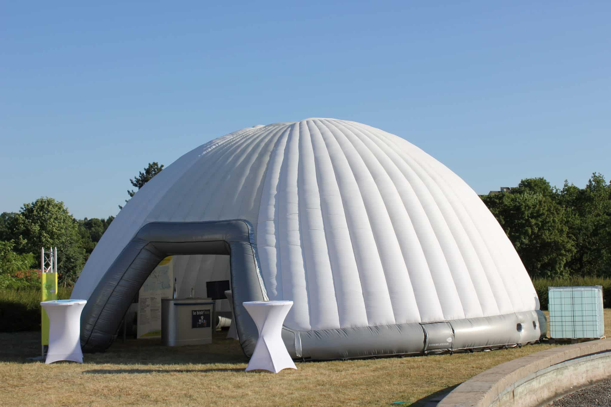 Dôme gonflable 10 mètres - Dimensions 10m de diamètre - Hauteur 4,7m - Superficie 65m²_1