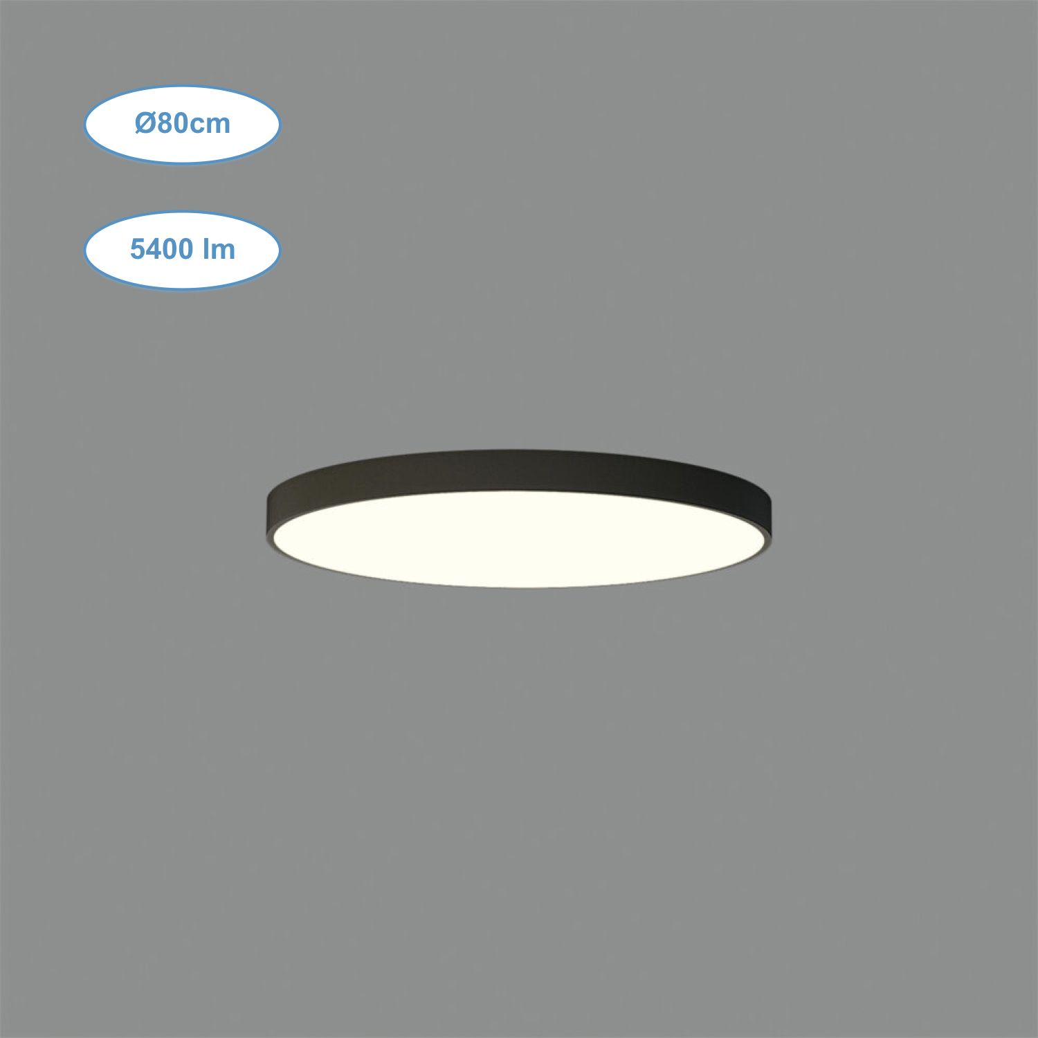 Plafonnier LED Ø80cm 72W - 5400lm - Blanc ou Noir - IP20 - Variation en option_1