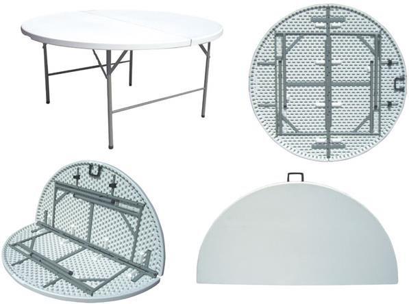 Lot de 4 Tables pliante - Polyéthylène ronde diamètre 152 cm - VALISE ECO+2 NG_1