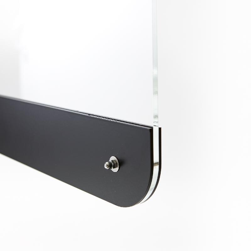 Écran en plexiglass sur socle - protection contre les maladies infectieuses - 140x66,5 cm, base en acier_1