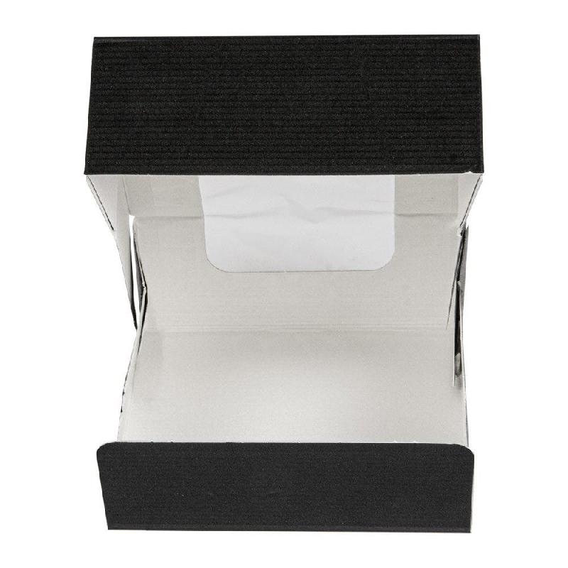 Boite snacking à fenêtre The Pack carton nano micro 10x10x4cm noir - par 400_1