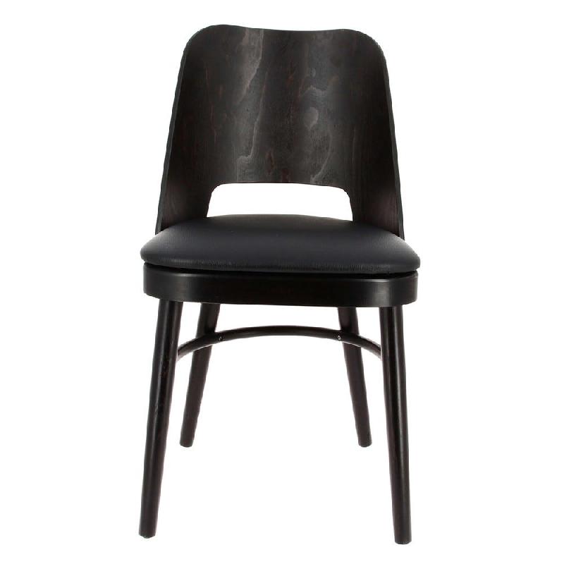 Chaise d'intérieur Colisée en hêtre et simili cuir coloris noir - par 2_1