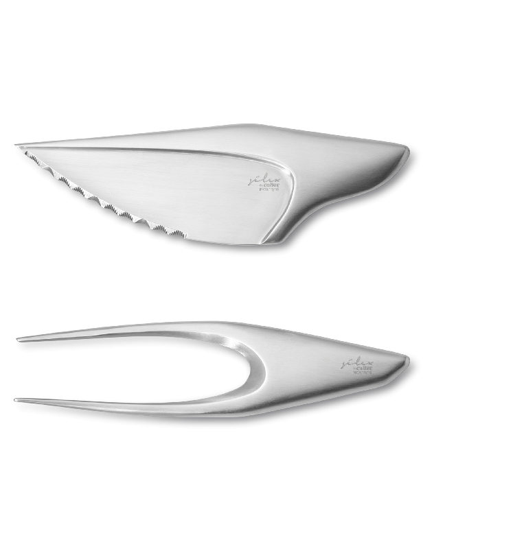 Couteau à steak Silex - inox 18/10 - design préhistorique - longueur 185 mm_1