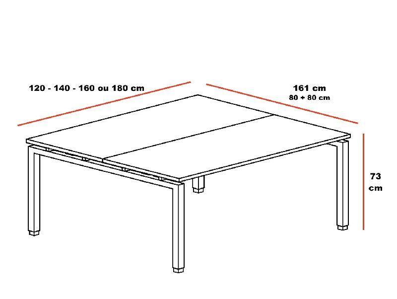 Ensemble de 2 bureaux Bench ECO - Mobel Linea - 160, Alu, Anthracite_1