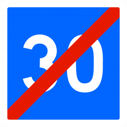 Panneau indication C4b - Fin de vitesse conseillée - WP Signalisation - résine thermoplastique_1