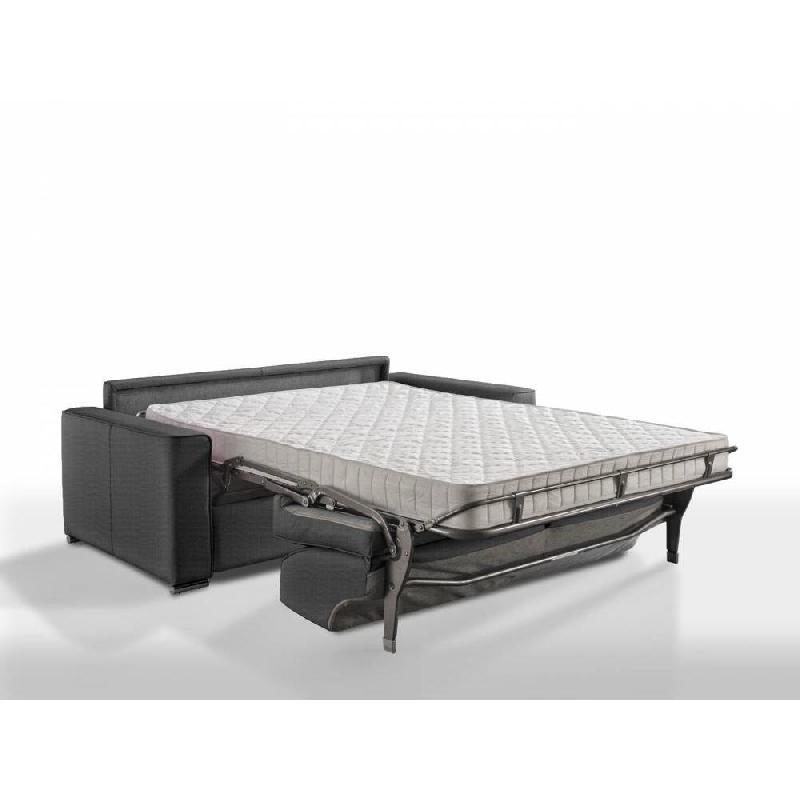 Canapé convertible express Premium 140 cm - Sommier à lattes Renatonisi - Matelas Bultex Tweed gris graphite_1