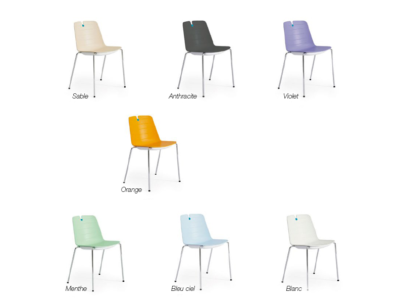 Chaise de collectivité Daizy - polypropylène, piètement acier, anti-UV, empilable_1