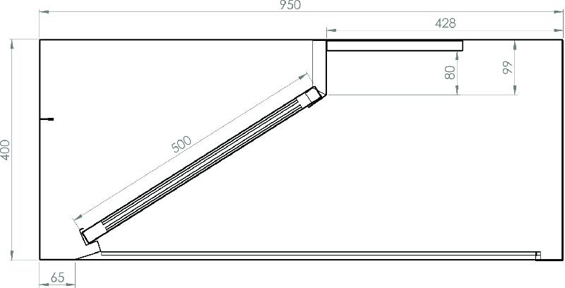 Hotte rectangulaire - P950 - H400 - acier inox EN 1.4509 - finition brossée et polie_1