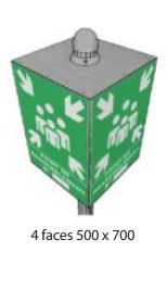 Panneau point de rassemblement - Jesignale - Dimensions multiples - 3 et 4 faces classe 1_1