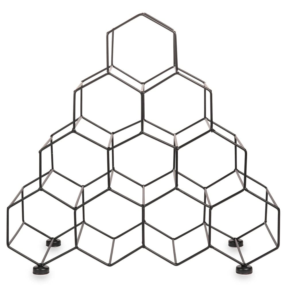 Range-bouteilles en métal noir - H38.5 x L40 x PR18 - Réf. 164324_1