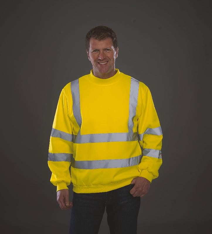 Sweat-shirt haute visibilité col rond - Réf: YHVJ510 - Polyester antiboulochage - Bandes réfléchissantes - Norme EN ISO 20471:2013_1